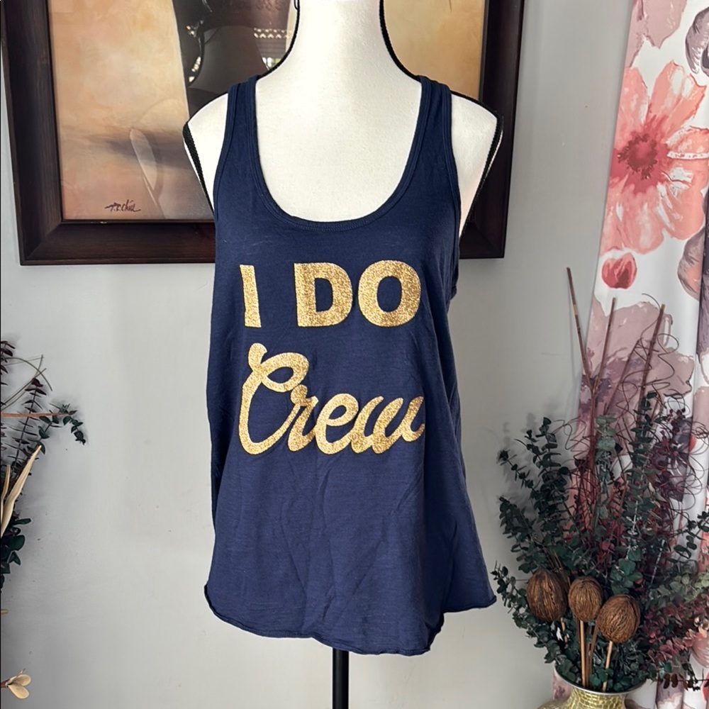 Blue and Gold Sleeveless Relaxed Tank‎ Top
